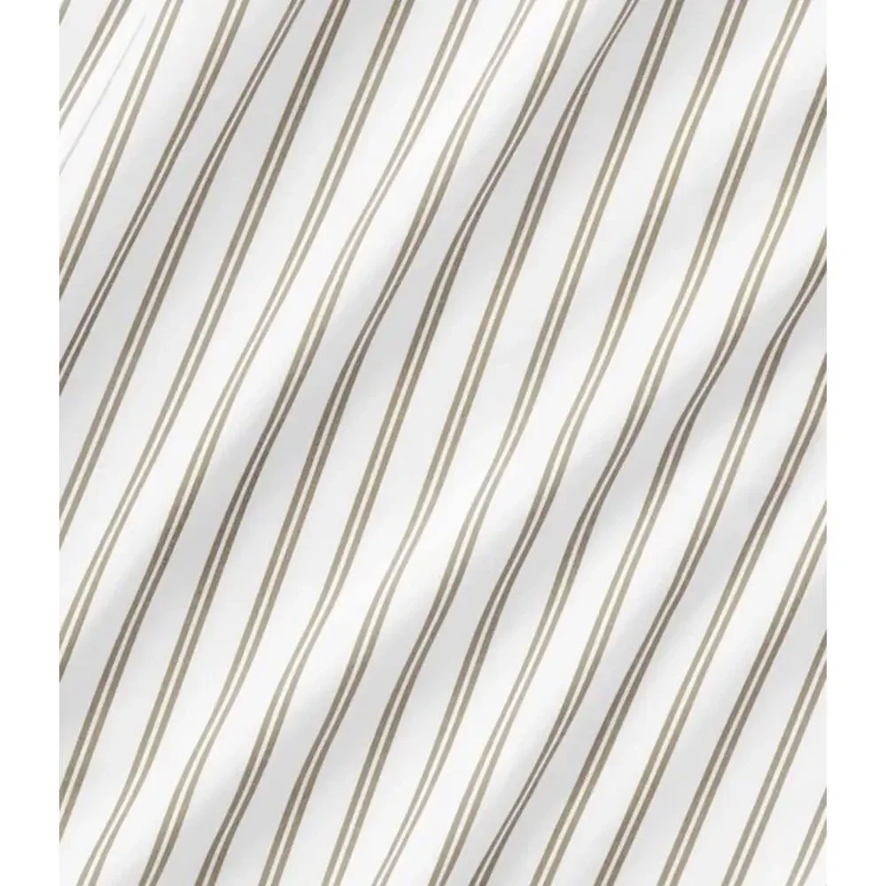Brooklinen NWTs Luxe Sateen Pillowcases Set Of Two Tandem Stripe White Tan